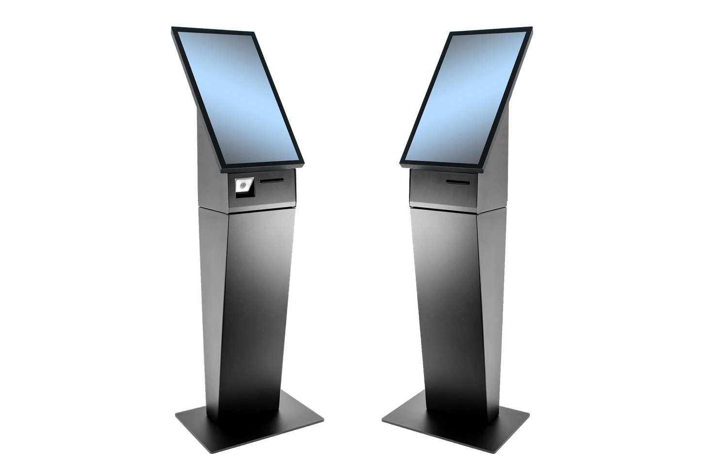 FlexLine EU Floorstand FL-422, 21.5" PCAP monitor, 80mm Termoprinter. Sort kabinet