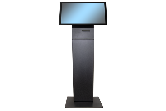 FlexLine EU Floorstand FL-422, 21.5" PCAP monitor, 80mm Termoprinter. Sort kabinet