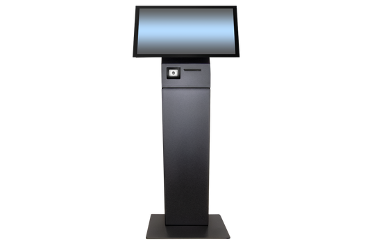 FlexLine EU Floorstand FL-422, 21.5" PCAP monitor, 2D Scan HF520, 80mm Termoprinter. Sort kabinet