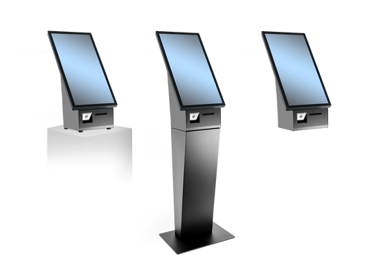 FlexLine EU Floorstand FL-422, 21.5" PCAP monitor, 80mm Termoprinter. Sort kabinet